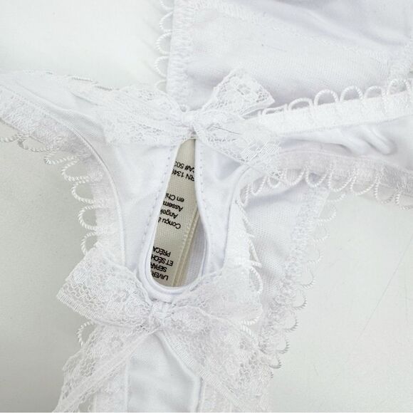 For Love & Lemons White Lace Bridal Thong NWOT XXS - Picture 6 of 9